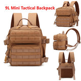 NNEOBA 9L Tactical Sport Backpack Bug Out Bag Khaki