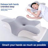 NNEOBA Butterfly Memory Foam Cervical Pillow Orthopedic Neck Support Grey
