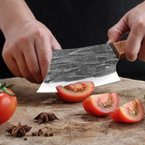 NNEOBA 3pcs Cleaver Knife Set Brown