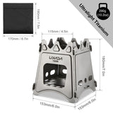 NNEOBA Compact Folding Titanium Wood Stove Silver
