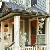 Happy Halloween Humanoid Skeleton Decorations – 2PCS Plastic Skeleton Props for Haunted House, Home, Bedroom, Balcony & Party Décor