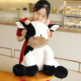 NNEOBA Kawaii Sitting Milk Cow Plush Toy