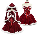 Women's Santa Claus  Vintage Medieval Christmas Costume Set
