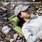 NNEOBA Camping Folding Chair with Detachable Pillow Green