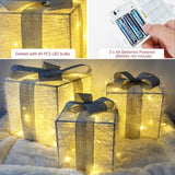 NNEOBA Set of 3 LED Christmas Lighted Gift Boxes
