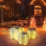 NNEOBA Set of 3 LED Christmas Lighted Gift Boxes