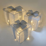 NNEOBA Set of 3 LED Christmas Lighted Gift Boxes