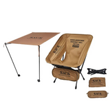 NNEOBA Sunshade Awning Folding Chair Set Khaki