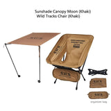 NNEOBA Sunshade Awning Folding Chair Set Khaki