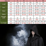 Masquerad Cloak Soft Unisex Hooded Black Robe Witch Long Cape Cosplay Costume Prop Party Performance Supplies Holiday Decoration - XL