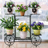 NNEOBA Large Metal Plant Stand Indoor 6 Tier Garden Cart