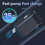 NNEOBA A2 Mini Portable Electric Bike Pump Cordless Aluminum Air Inflator Black