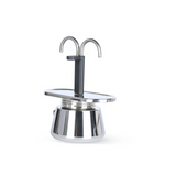 NNEOBA  Mini Moka Pot 200ml Double-Tube Espresso Coffee Maker Silver