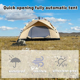 NNEOBA 3–4 Person Outdoor Quick-Opening Camping Tent Fully Automatic Ivory