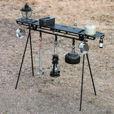 NNEOBA Foldable Camping Tripod Top Plate Rack Black