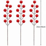 5-Piece Christmas Red Berry Branch Decorations