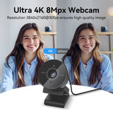 NNEOBA 4K Autofocus USB Webcam Portable Camera Black