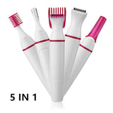 NNEOBA 5 in 1 Electric Epilator for Women Painless Hair Remover & Shaver White