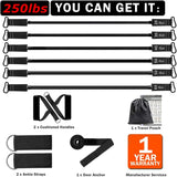 NNEOBA 250lbs Resistance Bands Set with Accessories