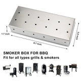 NNEOBA Smoker Box for Wood Chips Silver
