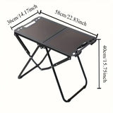 NNEOBA Folding Camping Table with Carry Handle Tripod Base Black