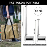 NNEOBA Portable Folding Wood Stove with Chimney Fastfold Tent Stove Silver