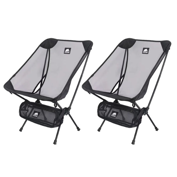 NNEOBA 2pcs Outdoor Folding Moon Chairs Black