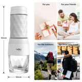 NNEOBA Portable Hand Press Espresso Maker 3 in 1 Travel Coffee Brewer White