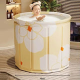 NNEOBA Foldable Portable Bathtub Insulated Full-Body Bath Bucket Yellow