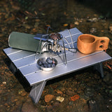 NNEOBA Aluminum Alloy Mini Camping Table Foldable Silver