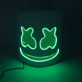 Led Light Up Mask and Gloves DJ Marshmello Head Helmet Light Up Cosplay Head Cover for Men Women Music Festival Purim props
