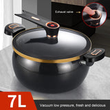 NNEOBA 7L Micro-Pressure Non-Stick Stew Pot Large Capacity Cookware Black