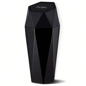 NNEOBA Portable Mini Car Trash Can–Waterproof Storage Bin with Lid Black