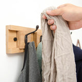 NNEOBA 3 Hooks Wooden Wall Mounted Racks Coat Hat Clothes Hanger Door Hangers Bathroom Rack Sundries Storage Hooks Home Storage