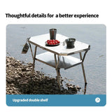 NNEOBA Outdoor Folding Steel Table Tactical Use Silver