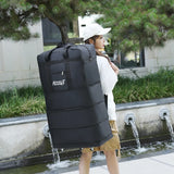 NNEOBA Expandable Travel Backpack with Wheels Black