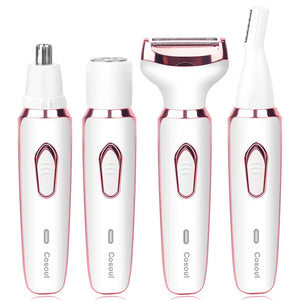 NNEOBA 4 in 1 Electric Razor for Women Hair Trimmer White