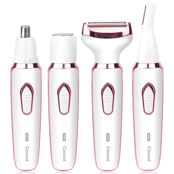 NNEOBA 4 in 1 Electric Razor for Women Hair Trimmer White