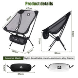 NNEOBA 2pcs Outdoor Folding Moon Chairs Black