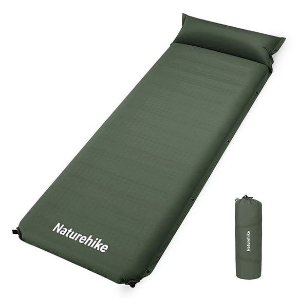 NNEOBA Self-Inflating Camping Air Mat with Built-in Pillow Green