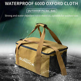 NNEOBA Outdoor Waterproof Picnic Bag Storage Organizer Khaki