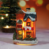 LED Christmas House Night Light Mini Resin Holiday Village Decor