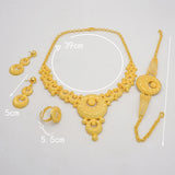 NNEOBA Round Jewelry Set Necklace Bracelet Earrings Ring