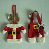 Santa Suit Christmas Cutlery Holders – Red Table Décor