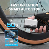 NNEOBA Mini Cordless Electric Bike Pump 120 PSI Tire Inflator with Screen Grey