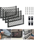 NNEOBA 4PCS Framed Car Mesh Storage Net Bags 36x18CM Organizer Pockets Black