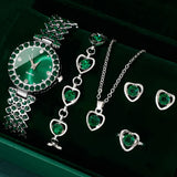 NNEOBA Women's Luxury Watch Jewelry Set with Heart Accents