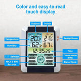 NNEOBA Digital Weather Station – Wireless Temp & Humidity Meter with Touch Display