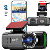 NNEOBA 4K UHD Dual Lens Dash Cam Front Rear Night Vision Black
