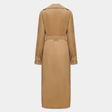 NNEOBA Men's Long Streetwear Trench Coat with Epaulets (Khaki)